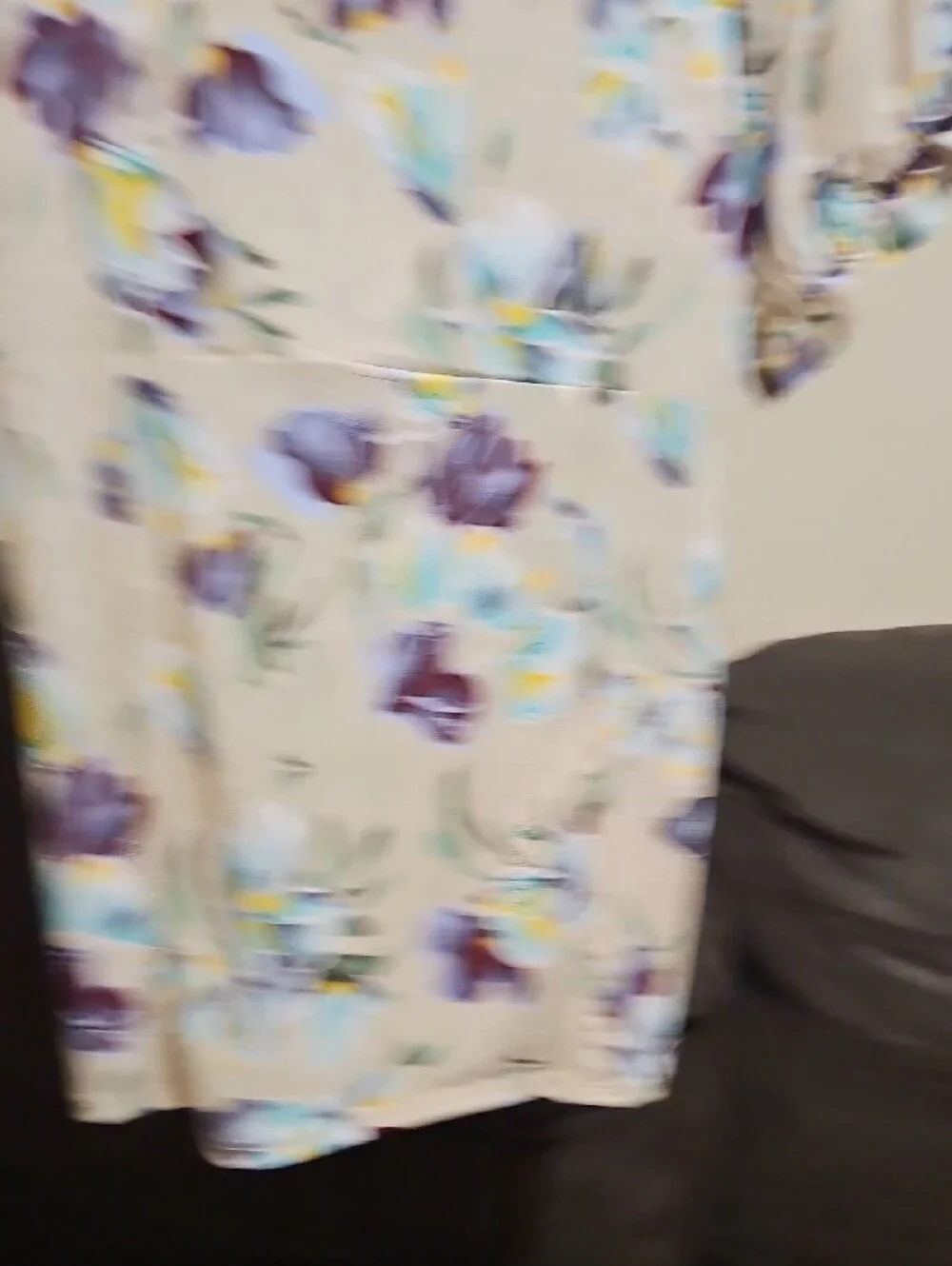 Sew In Love Cream Floral Off-Shoulder Blouse with Purple & Blue Flowers - Picture 4 of 10